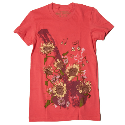 Sunflower Jam　3,990円(税込)→¥2500(税込) Flower Power!Heavy Rotation Tree T-shirtsこのT-shirtsを購入すると1T-シャツにつき1本木を植えて二酸化炭素を減らしグローバルワーミング(地球温暖化)の速度を遅らせます。このオーガニックコットンのTシャツを購入してくれたお礼に、付属しているタグを土に埋めてみてください。素敵な花が咲くことでしょう! 